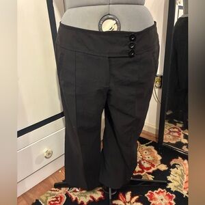 Black Cropped Stretch Dress Pants / Slacks (Larry Levine)